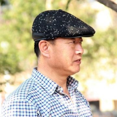 棉帽毛呢帽男士鴨舌帽 戶外中老年人春秋季護耳帽子