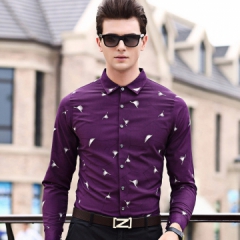 馬克羊男式襯衫秋季新品動物印花棉男裝中年開(kāi)衫輕奢商務翻領男士襯衣C7C-83608B3 馬克羊男式襯衫秋季新品動物印花棉男裝中年開(kāi)衫輕奢商務翻領男士襯衣C7C-83608B3